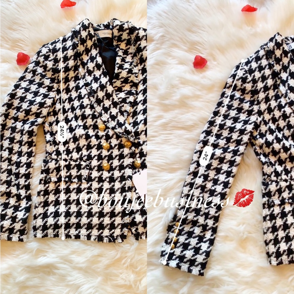 ZARA Tweed Houndstooth Jacket - Picture 10 of 10